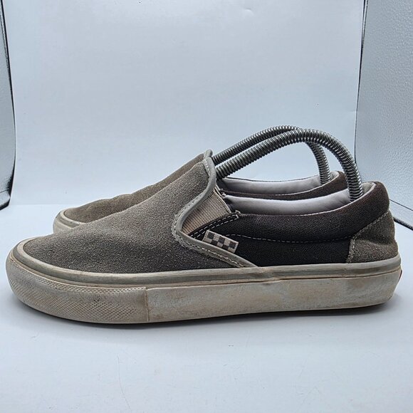 Vans Slip On Skate Shoes Mens Size 8 Gray Casual Walking School Outdoors - Picture 13 of 13